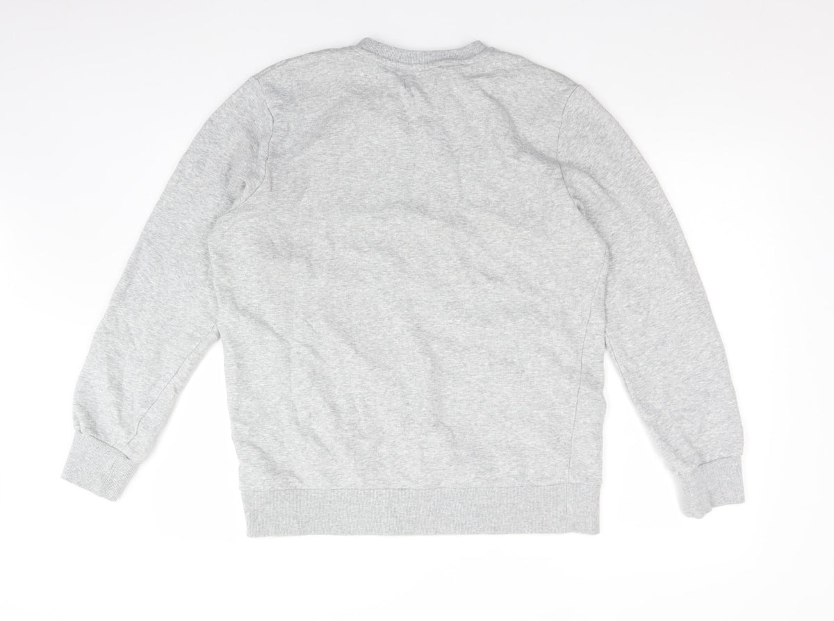 Back view of F&F women’s grey cotton pullover sweatshirt, size L