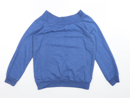 Additional front view of Peacocks women’s blue polyester pullover sweatshirt, size UK 10