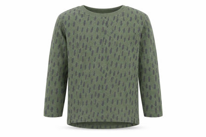Front view of George boys’ green animal print cotton basic t-shirt, size 2-3, years crew neck