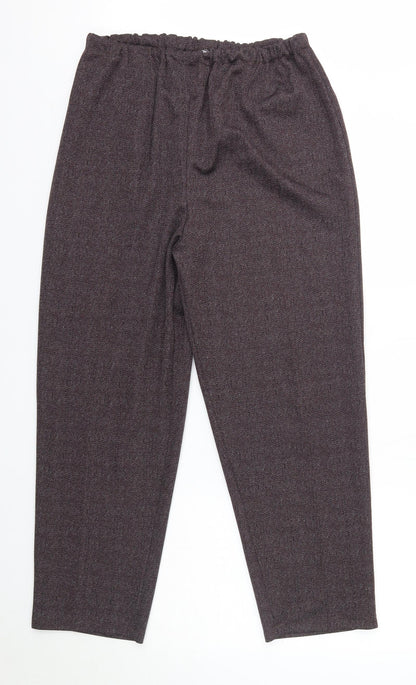 Womens UK Size 20 Preworn Regular Fit Dress Pants Purple Trousers