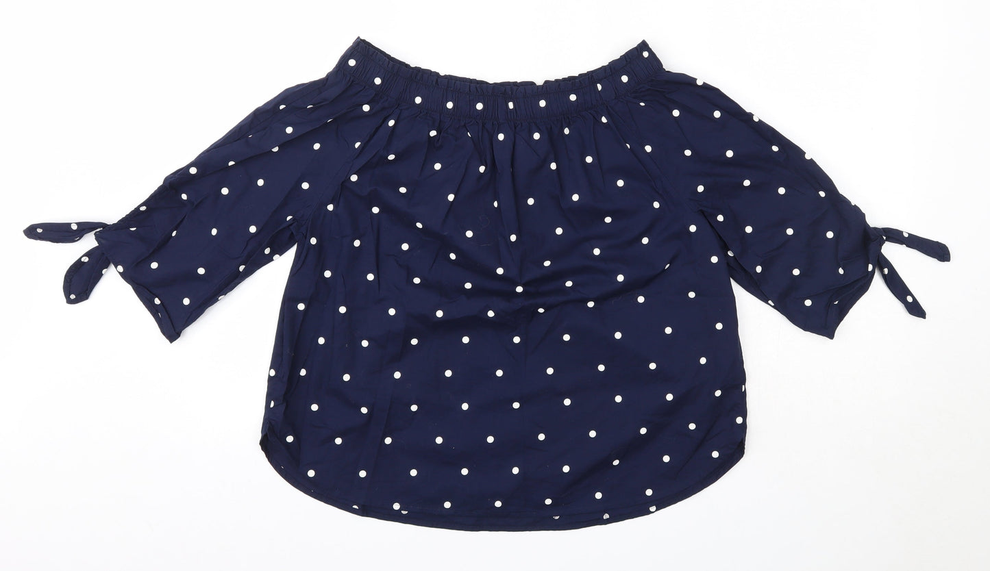 Womens UK Size 6 H&M Blue Basic Blouse