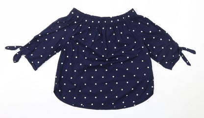 Womens UK Size 6 H&M Blue Basic Blouse