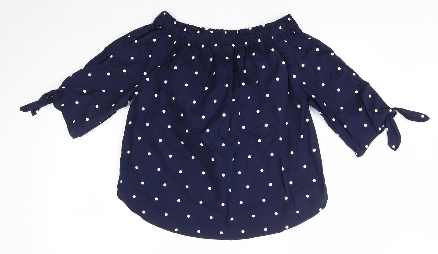 Womens UK Size 6 H&M Blue Basic Blouse
