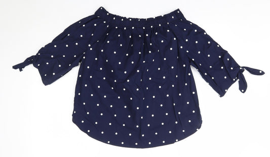 Womens UK Size 6 H&M Blue Basic Blouse