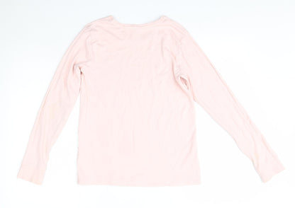 George Girls Pink  Cotton Basic Casual Size 13-14 Years Round Neck  - Pudsey Blush