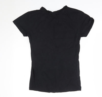 Primark Womens Black  100% Cotton Basic T-Shirt Size 2XS Round Neck