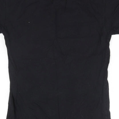 Primark Womens Black  100% Cotton Basic T-Shirt Size 2XS Round Neck