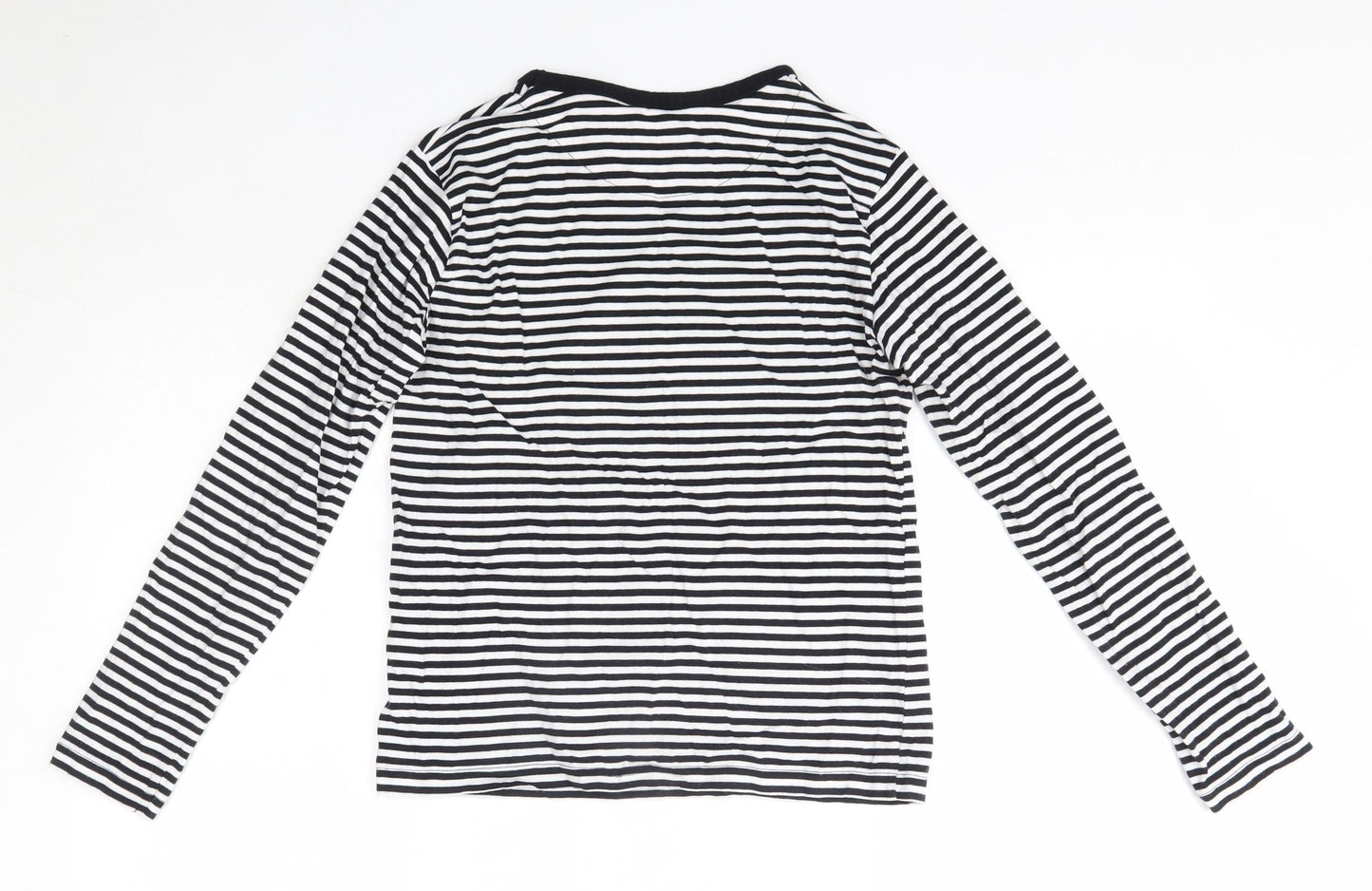 Matalan Girls Black Striped 100% Cotton Top Pyjama Top Size 12-13 Years