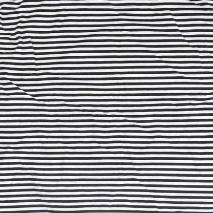 Matalan Girls Black Striped 100% Cotton Top Pyjama Top Size 12-13 Years