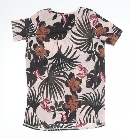 River Island Womens Multicoloured Floral Polyester T-Shirt Dress  Size 8  Round Neck