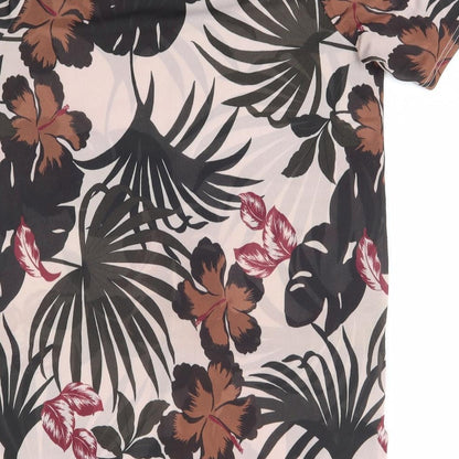 River Island Womens Multicoloured Floral Polyester T-Shirt Dress  Size 8  Round Neck