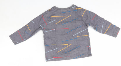 Back view of Nutmeg boys’ grey cotton basic casual, size 2-3, years round neck