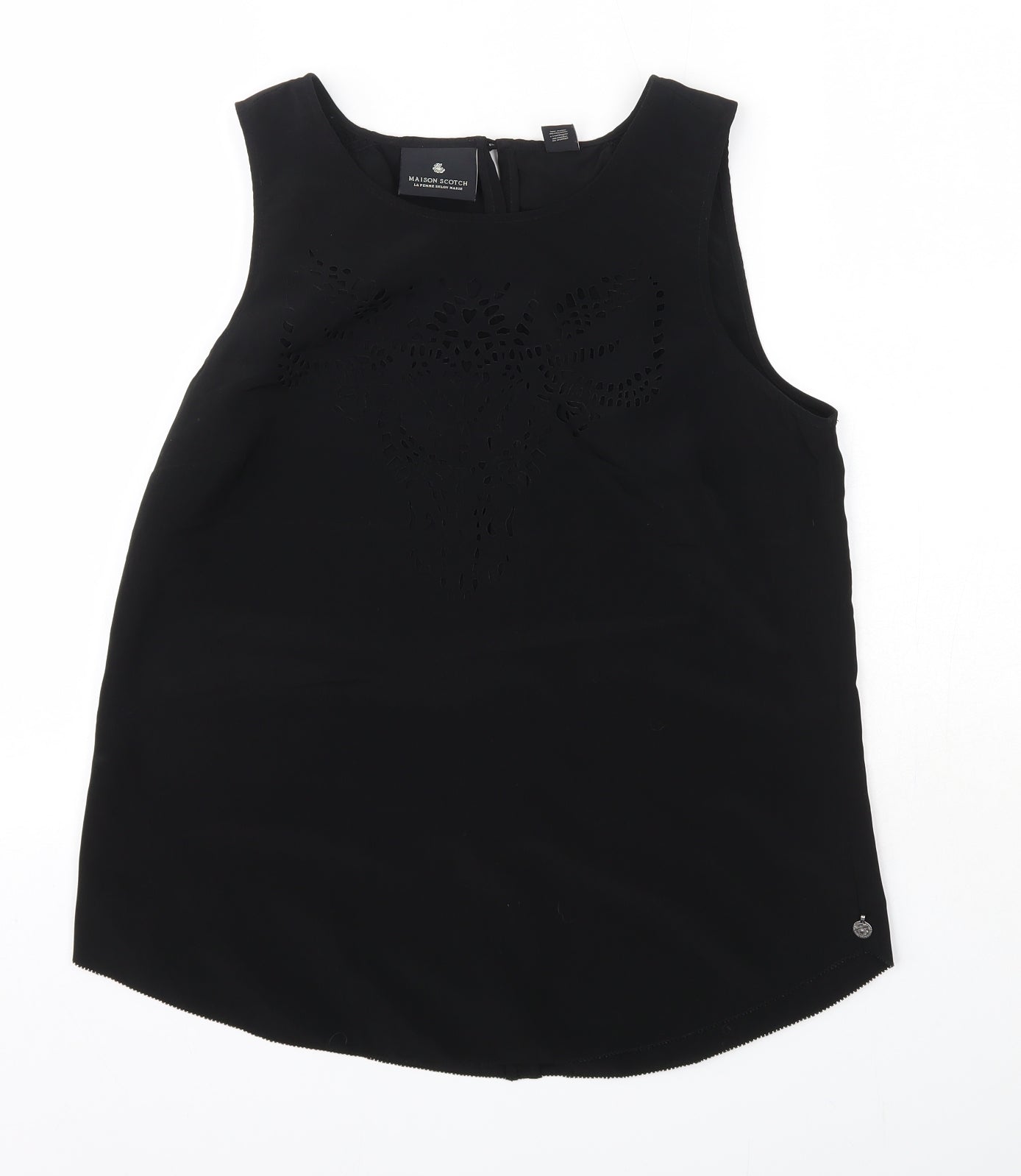 Womens UK Size M Maison Scotch Black Basic Blouse
