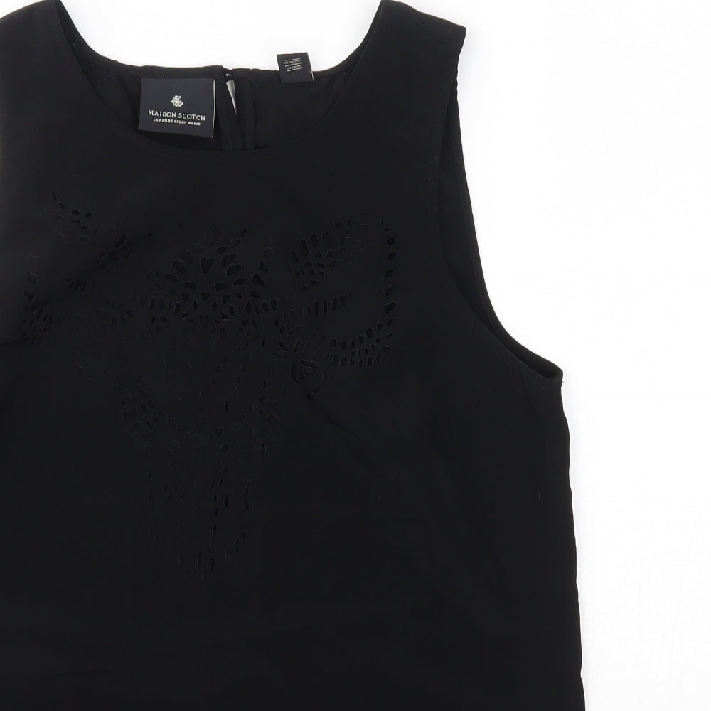 Womens UK Size M Maison Scotch Black Basic Blouse
