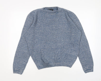 River Island Womens Blue Round Neck  Acrylic Pullover Jumper Size M