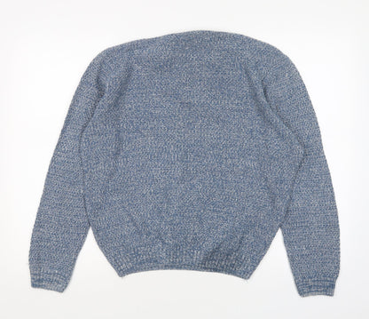 River Island Womens Blue Round Neck  Acrylic Pullover Jumper Size M