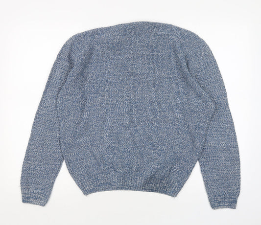 River Island Womens Blue Round Neck  Acrylic Pullover Jumper Size M