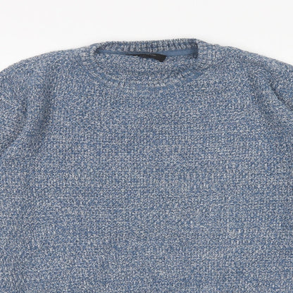 River Island Womens Blue Round Neck  Acrylic Pullover Jumper Size M