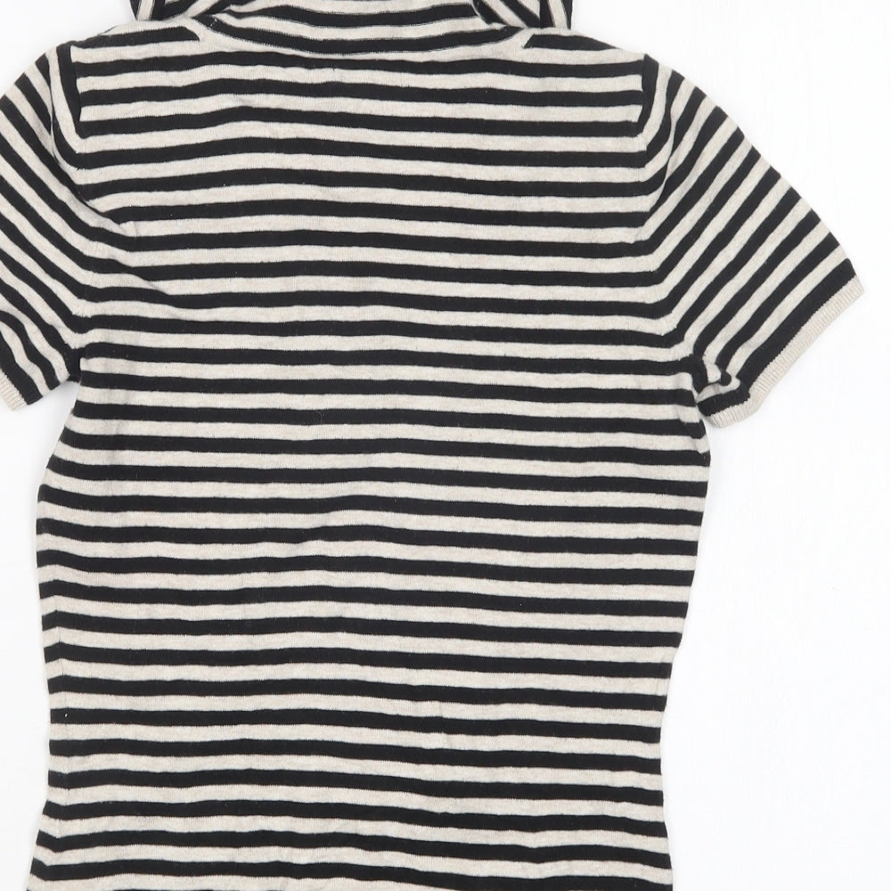 Gap Womens Multicoloured Roll Neck Striped Cotton Pullover Jumper Size XS