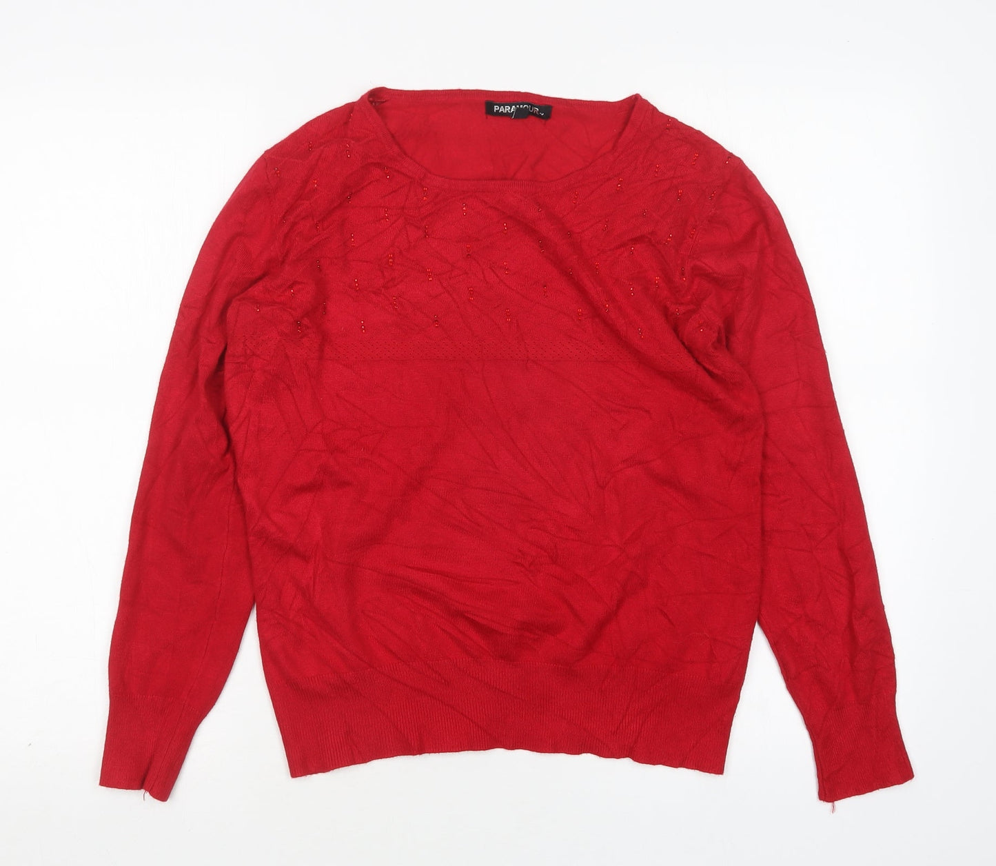 Womens UK Size M Paramour Red Pullover Jumper
