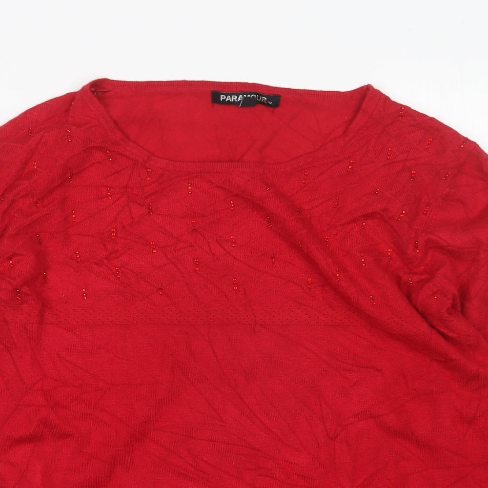 Womens UK Size M Paramour Red Pullover Jumper