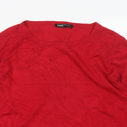 Womens UK Size M Paramour Red Pullover Jumper