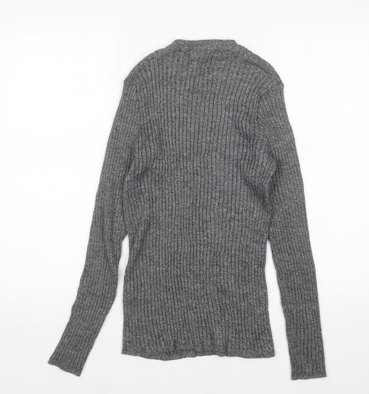 Primark Womens Grey Round Neck  Cotton Pullover Jumper Size M