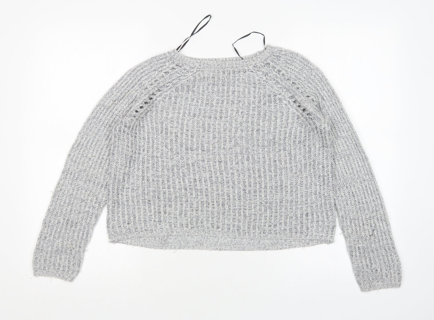 H&M Girls Grey Round Neck  Acrylic Pullover Jumper Size 11-12 Years