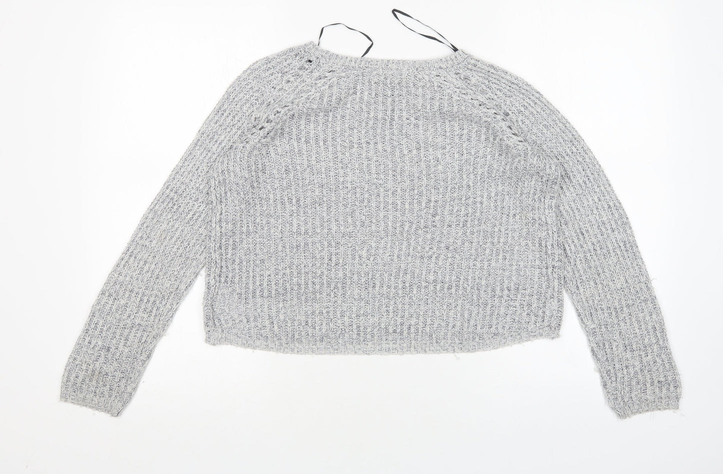 H&M Girls Grey Round Neck  Acrylic Pullover Jumper Size 11-12 Years