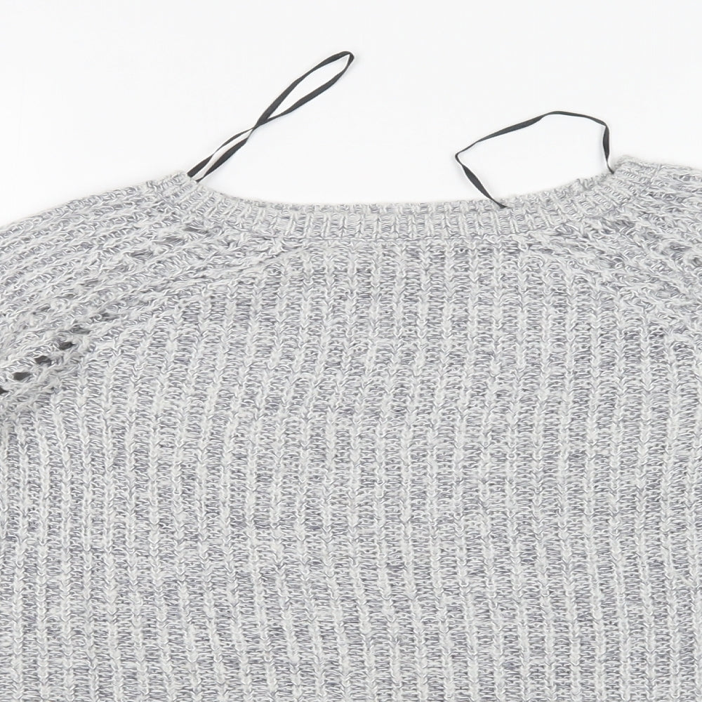 H&M Girls Grey Round Neck  Acrylic Pullover Jumper Size 11-12 Years