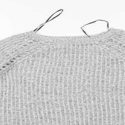 H&M Girls Grey Round Neck  Acrylic Pullover Jumper Size 11-12 Years