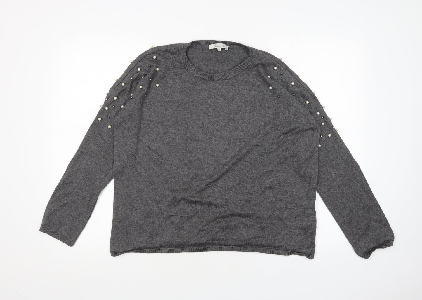 Womens UK Size 14 Peacocks Grey Pullover Jumper