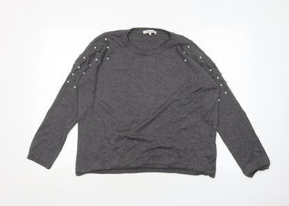 Womens UK Size 14 Peacocks Grey Pullover Jumper