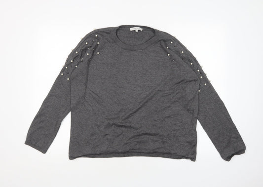 Womens UK Size 14 Peacocks Grey Pullover Jumper
