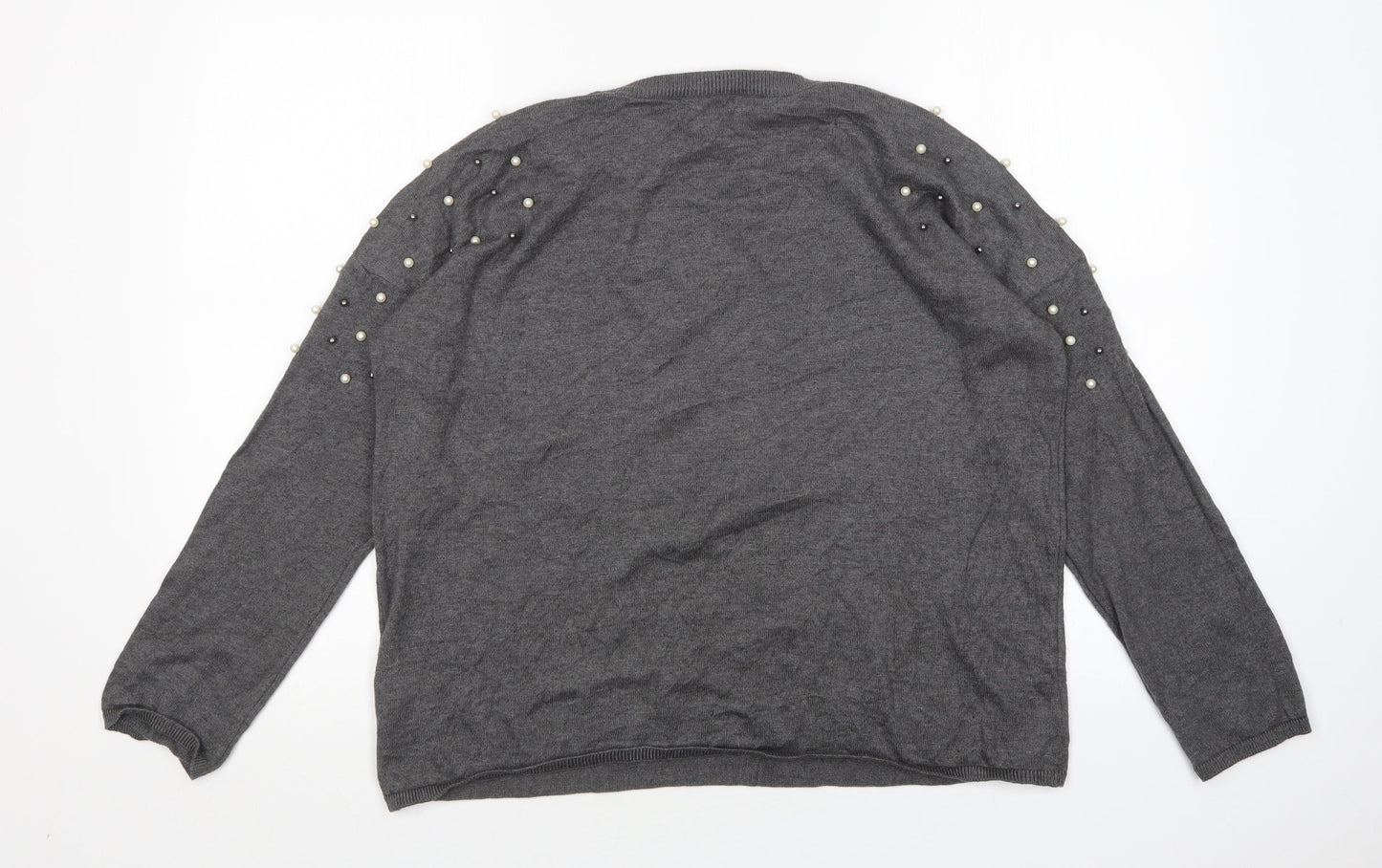 Womens UK Size 14 Peacocks Grey Pullover Jumper