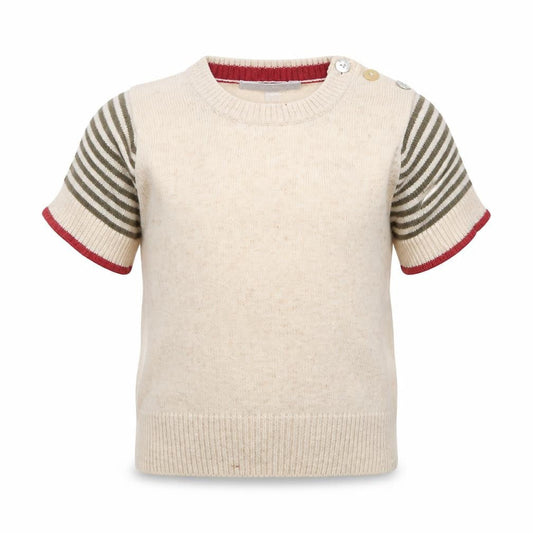 Freoli Boys Beige Round Neck  Wool Pullover Jumper Size 2 Years
