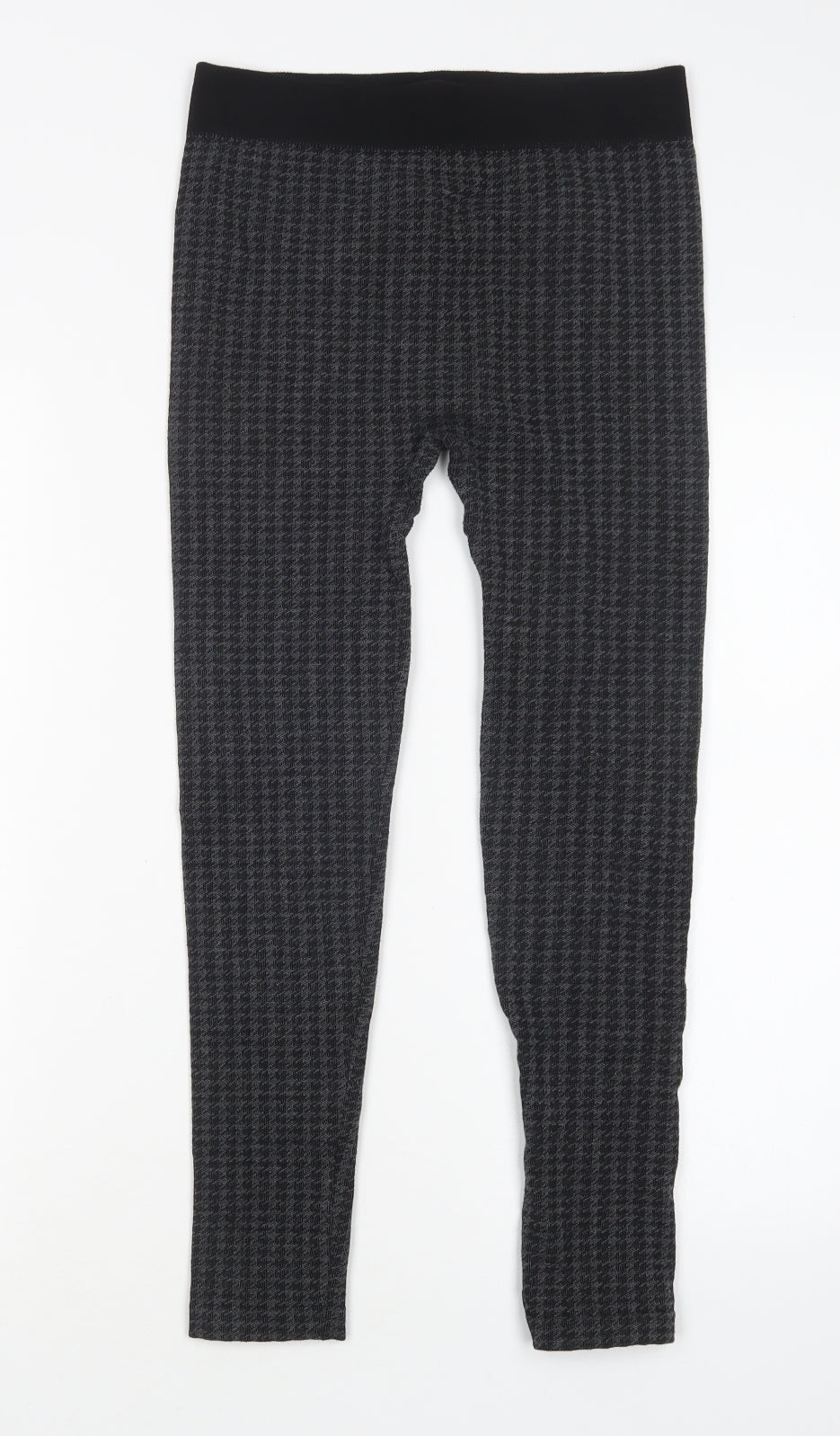 Diva Feva Womens Grey Herringbone Polyester Jogger Leggings Size M L25 in