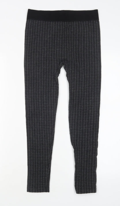 Diva Feva Womens Grey Herringbone Polyester Jogger Leggings Size M L25 in