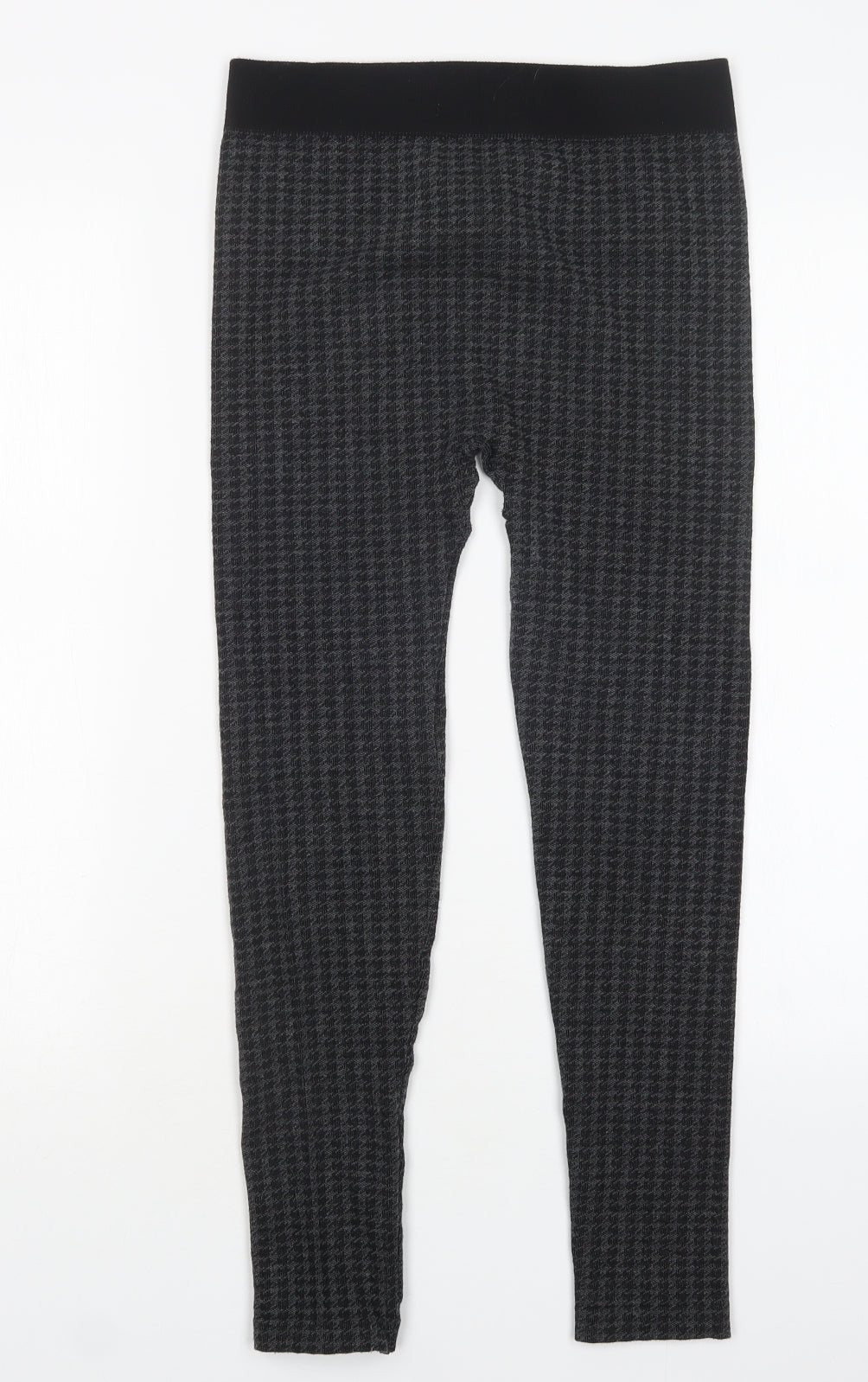 Diva Feva Womens Grey Herringbone Polyester Jogger Leggings Size M L25 in