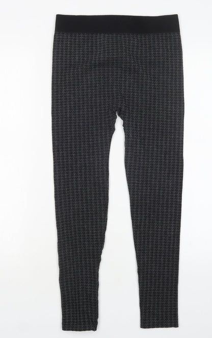 Diva Feva Womens Grey Herringbone Polyester Jogger Leggings Size M L25 in