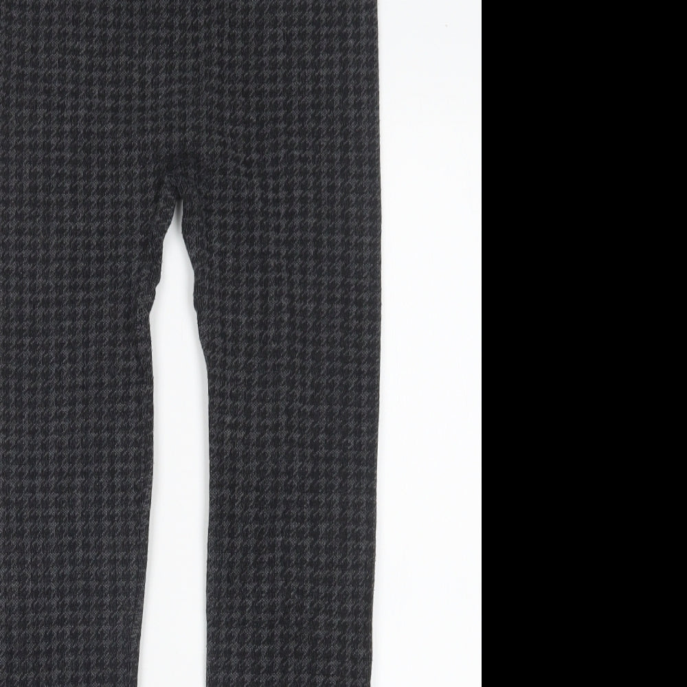 Diva Feva Womens Grey Herringbone Polyester Jogger Leggings Size M L25 in