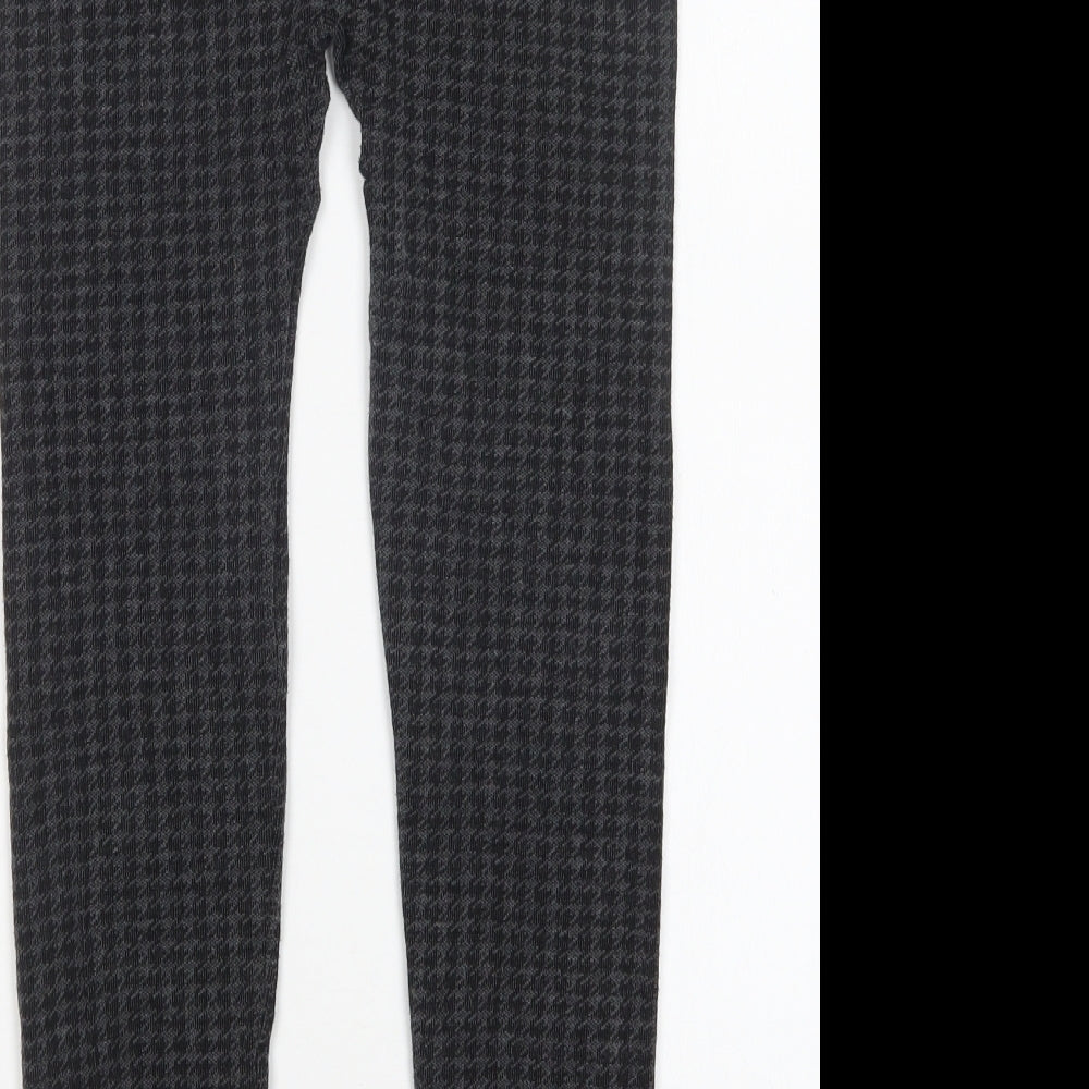 Diva Feva Womens Grey Herringbone Polyester Jogger Leggings Size M L25 in