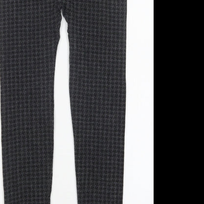 Diva Feva Womens Grey Herringbone Polyester Jogger Leggings Size M L25 in