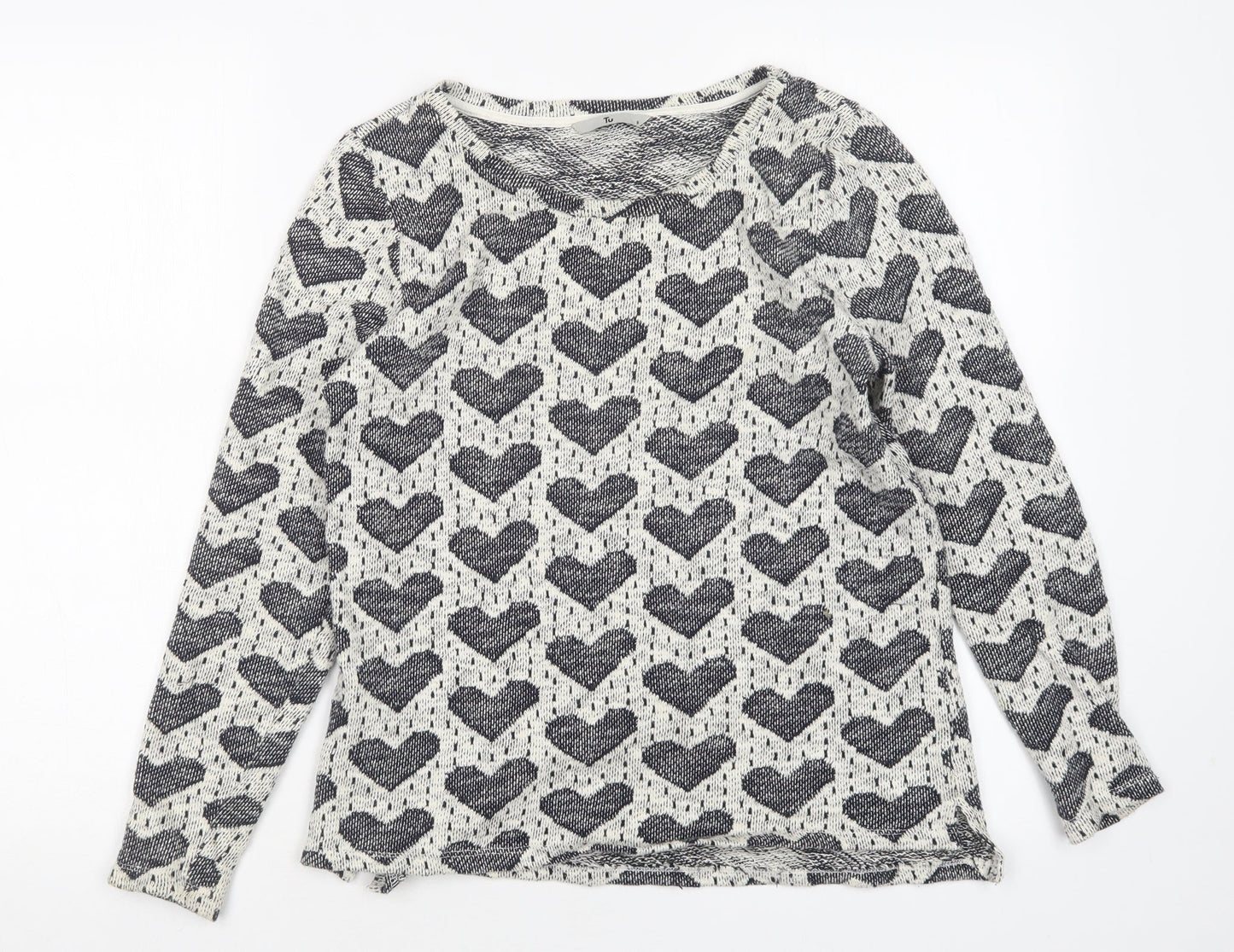 TU Womens Multicoloured Round Neck Polka Dot Cotton Pullover Jumper Size 8