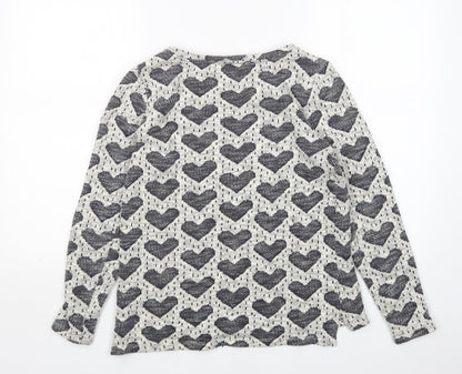 TU Womens Multicoloured Round Neck Polka Dot Cotton Pullover Jumper Size 8