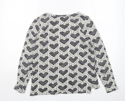 TU Womens Multicoloured Round Neck Polka Dot Cotton Pullover Jumper Size 8