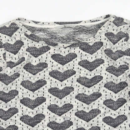 TU Womens Multicoloured Round Neck Polka Dot Cotton Pullover Jumper Size 8