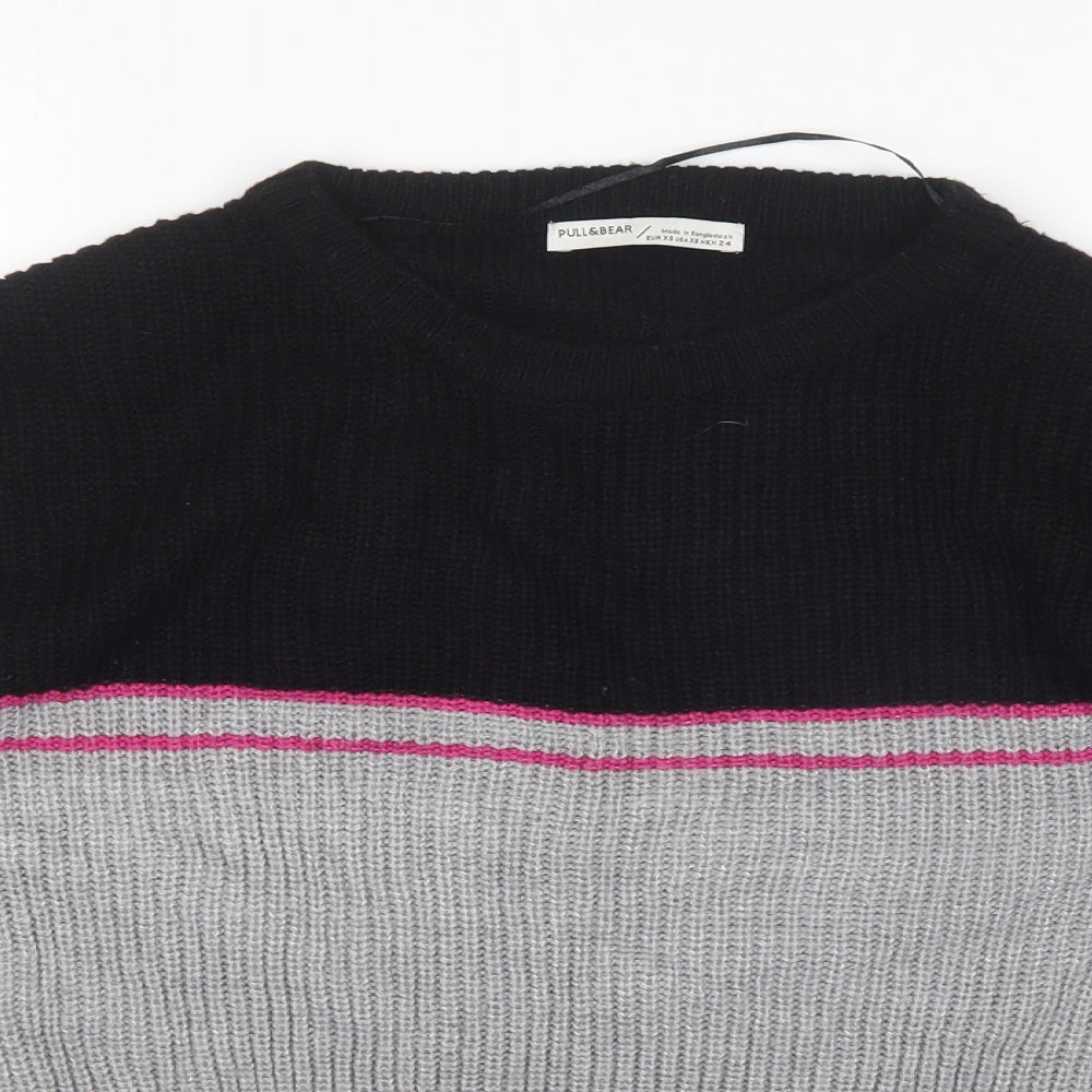 Womens UK Size XS Pull&Bear Multicoloured Pullover Jumper