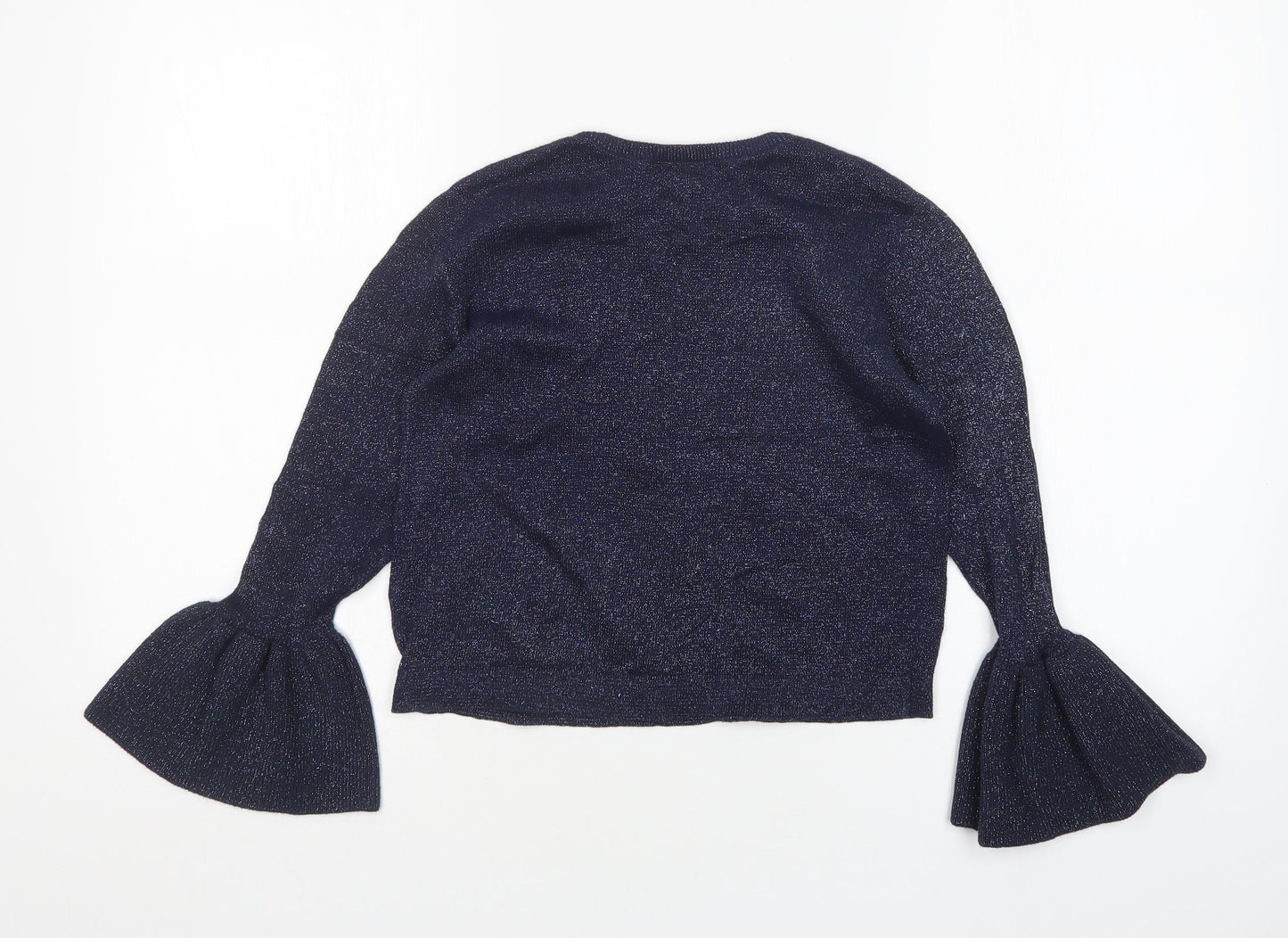 H&M Girls Blue Round Neck  Cotton Pullover Jumper Size 11-12 Years