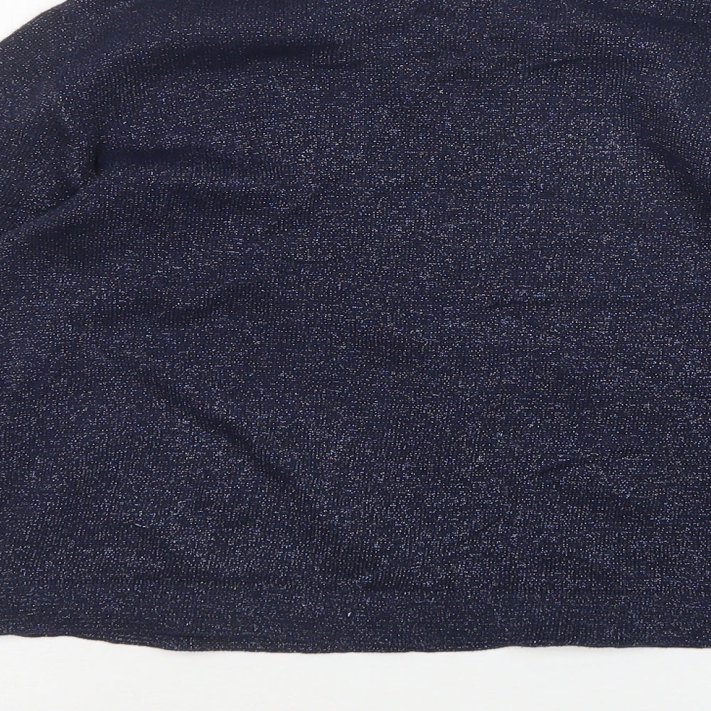 H&M Girls Blue Round Neck  Cotton Pullover Jumper Size 11-12 Years